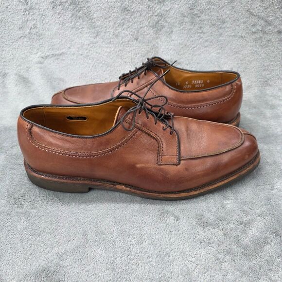 Allen Edmonds Stockbridge Shoes Mens 12 C Brown Leather Oxford Split Toe USA - Picture 1 of 15